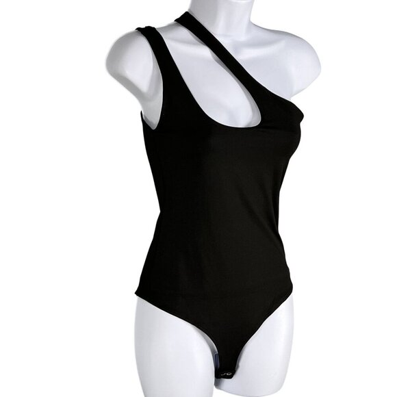 Reoria NWT Women S Cutout Neck Sleeveless Black Shapeware Vamp Bodysuit Coquette - Picture 5 of 10